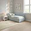 Кровать Milena с матрасом велюр мята пастель без П/М 900x2000, ортопедическое основание, изголовье мягкое