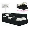 Кровать Milena с матрасом велюр темный без П/М 900x2000, ортопедическое основание, изголовье мягкое