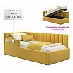 Кровать Milena с матрасом велюр желтый без П/М 900x2000, ортопедическое основание, изголовье мягкое
