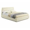 Кровать Neo с матрасом велюр бежевый С П/М 1600x2000, ортопедическое основание, изголовье мягкое