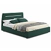 Кровать Neo с матрасом велюр изумруд С П/М 1600x2000, ортопедическое основание, изголовье мягкое