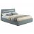 Кровать Neo с матрасом велюр серый С П/М 1600x2000, ортопедическое основание, изголовье мягкое