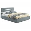 Кровать Neo с матрасом велюр серый С П/М 1600x2000, ортопедическое основание, изголовье мягкое