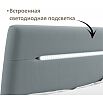 Кровать Neo с матрасом велюр серый С П/М 1600x2000, ортопедическое основание, изголовье мягкое