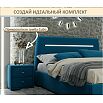 Кровать Neo с матрасом велюр синий С П/М 1600x2000, ортопедическое основание, изголовье мягкое