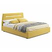Кровать Neo с матрасом велюр желтый С П/М 1600x2000, ортопедическое основание, изголовье мягкое