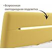 Кровать Neo с матрасом велюр желтый С П/М 1600x2000, ортопедическое основание, изголовье мягкое