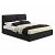 Кровать Vita с матрасом велюр черный без П/М 1400x2000, изголовье мягкое