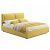 Кровать Vita с матрасом велюр желтый без П/М 1400x2000, изголовье мягкое