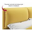 Кровать Vita с матрасом велюр желтый без П/М 1400x2000, изголовье мягкое