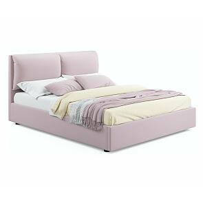 Кровать Vita с матрасом велюр лиловый С П/М 1800x2000, ортопедическое основание, изголовье мягкое