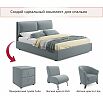 Кровать Vita с матрасом велюр серый С П/М 1800x2000, ортопедическое основание, изголовье мягкое