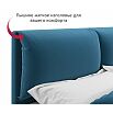Кровать Vita с матрасом велюр синий без П/М 1800x2000, изголовье мягкое