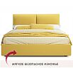 Кровать Vita с матрасом велюр желтый без П/М 1800x2000, изголовье мягкое