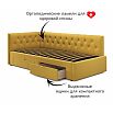 Кровать Afelia с матрасом велюр желтый без П/М 900x2000, изголовье мягкое