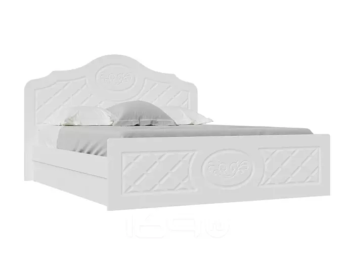 Кровать Престиж с матрасом без обивки белый без П/М 1400x2000, без ортопедического основания, изголовье жесткое