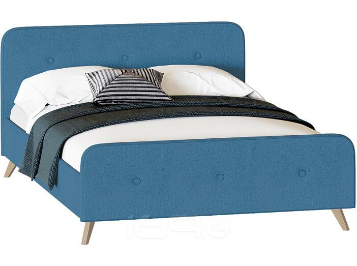 Кровать Сиерра велюр аура голубой 1200x2000, изголовье мягкое