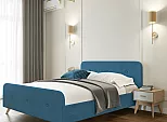 Кровать Сиерра велюр аура голубой 1200x2000, изголовье мягкое