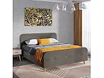 Кровать Сиерра велюр торонто темно-серый без П/М 1200x2000, без ортопедического основания, изголовье мягкое