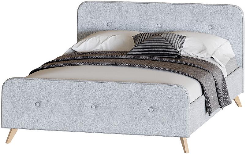 Сиерра 1400 кровать Аура серый вариант 4 двуспальная кровать массив березы бес ный лак 140х200 см