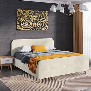 Кровать Сиерра велюр торонто светло-бежевый 1400x2000, изголовье мягкое