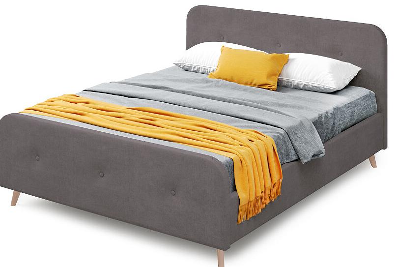 Сиерра 1400 кровать Торонто темно-серый вариант 2 двуспальная кровать массив березы снег лак 160х200 см