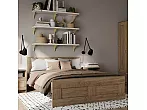 Кровать Сириус без обивки сонома без П/М 1800x2000, изголовье жесткое