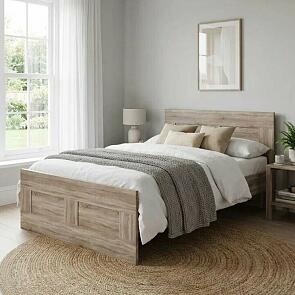 Кровать Сириус без обивки сонома без подъёмного механизма 1200x2000, ортопедическое основание, изголовье жесткое