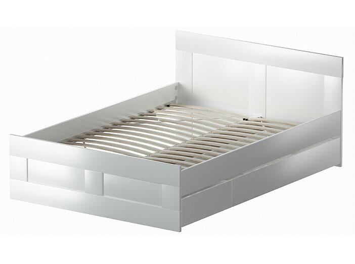 Сириус кровать двойная с ящиками 140х200 Белый