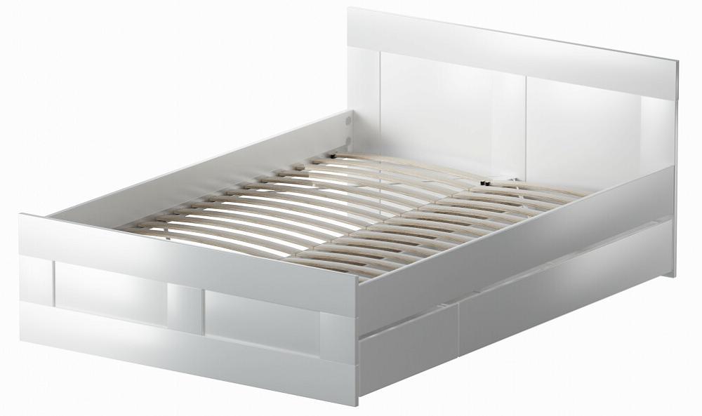 Сириус кровать двойная с ящиками 140х200 Белый мягкая интерьерная кровать стефани 1600 п м экокожа белый