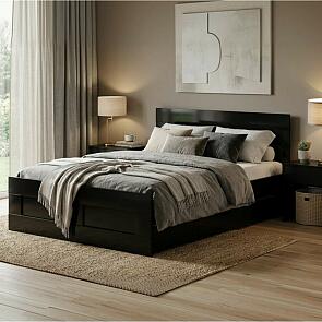 Кровать Сириус без обивки венге без П/М 1400x2000, изголовье жесткое