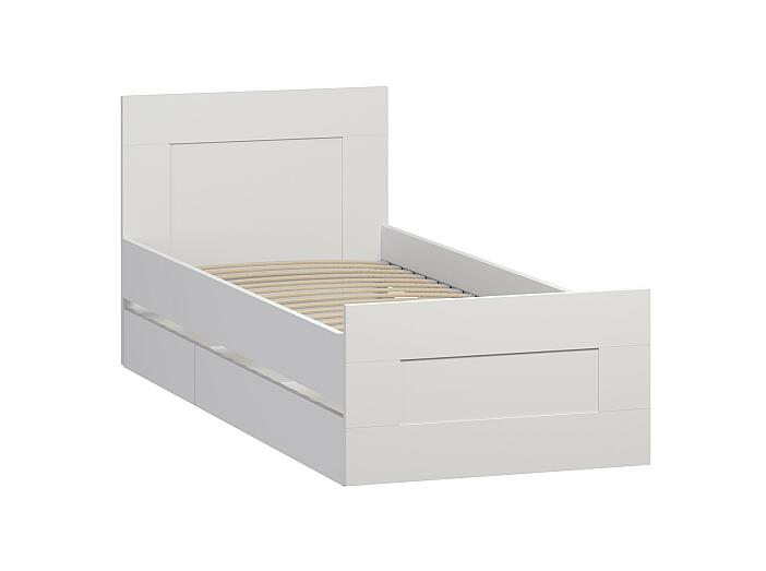 Сириус кровать одинарная с ящиками 80х200 Белый