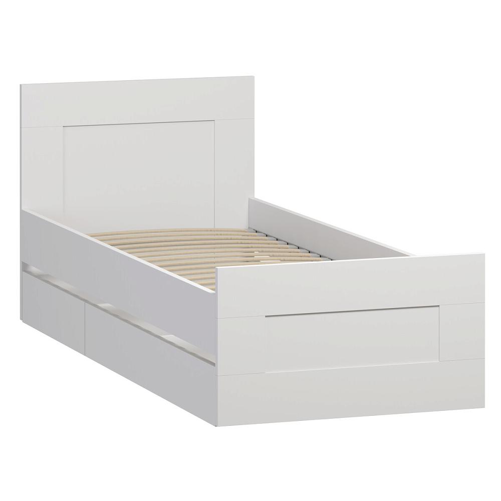 Сириус кровать одинарная с ящиками 80х200 Белый мягкая интерьерная кровать селеста 1400 бп м экокожа белый