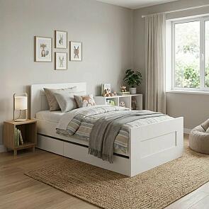 Кровать Сириус без обивки белый без П/М 900x2000, изголовье жесткое