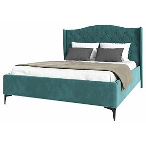 Кровать TANGO велюр бирюзовый 1400x2000, изголовье мягкое
