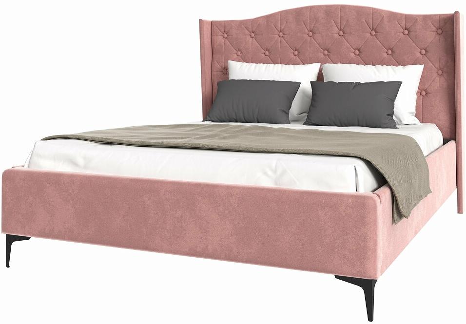 TANGO кровать 1400х2000 Велюр Розовый кровать интерьерная мелисса велюр тори 61 серебристый серый 140 200