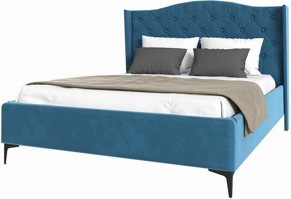 TANGO кровать 1400х2000 Велюр Синий кровать интерьерная мелисса велюр тори 61 серебристый серый 140 200
