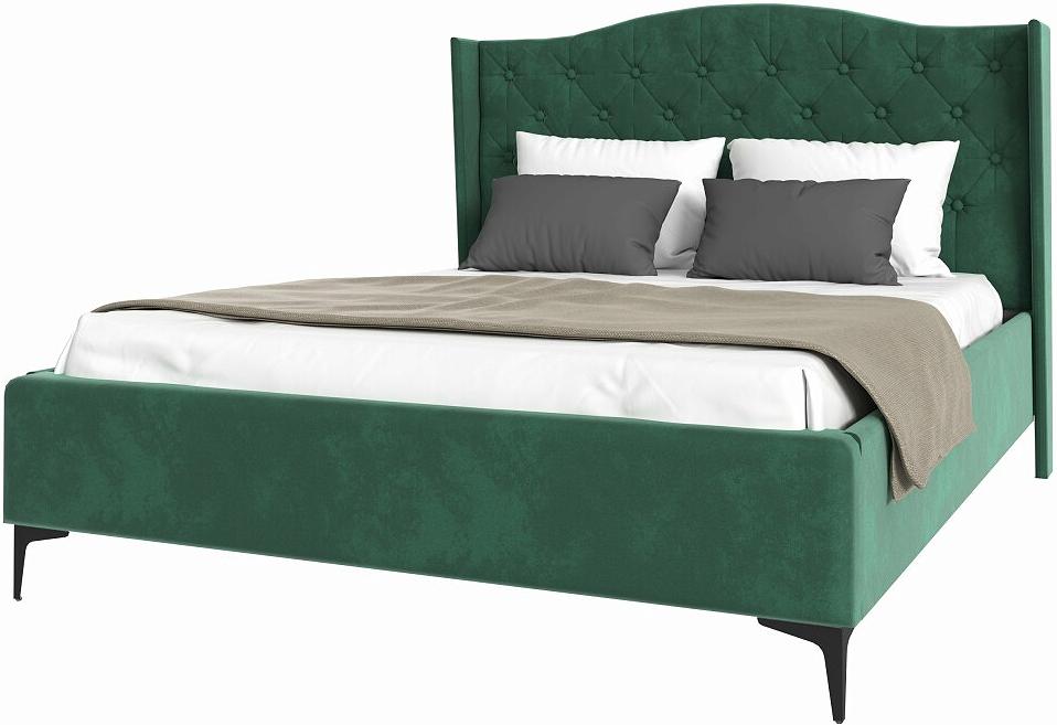 TANGO кровать 1400х2000 Велюр Зеленый кровать интерьерная милана велюр лекко десерт карамельный тауп 160 200