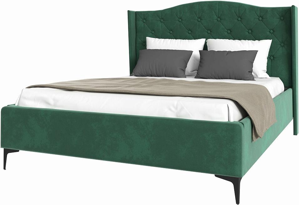 TANGO кровать 1600х2000 Велюр Зеленый кровать интерьерная мелисса велюр тори 61 серебристый серый 140 200