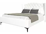 Кровать TANGO экокожа белый без П/М 180x200, без ортопедического основания, изголовье мягкое