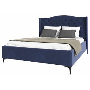 Кровать TANGO велюр индиго 1800x2000, изголовье мягкое