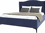 Кровать TANGO велюр индиго 1800x2000, изголовье мягкое