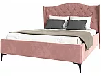 Кровать TANGO велюр розовый без П/М 1800x2000, без ортопедического основания, изголовье мягкое