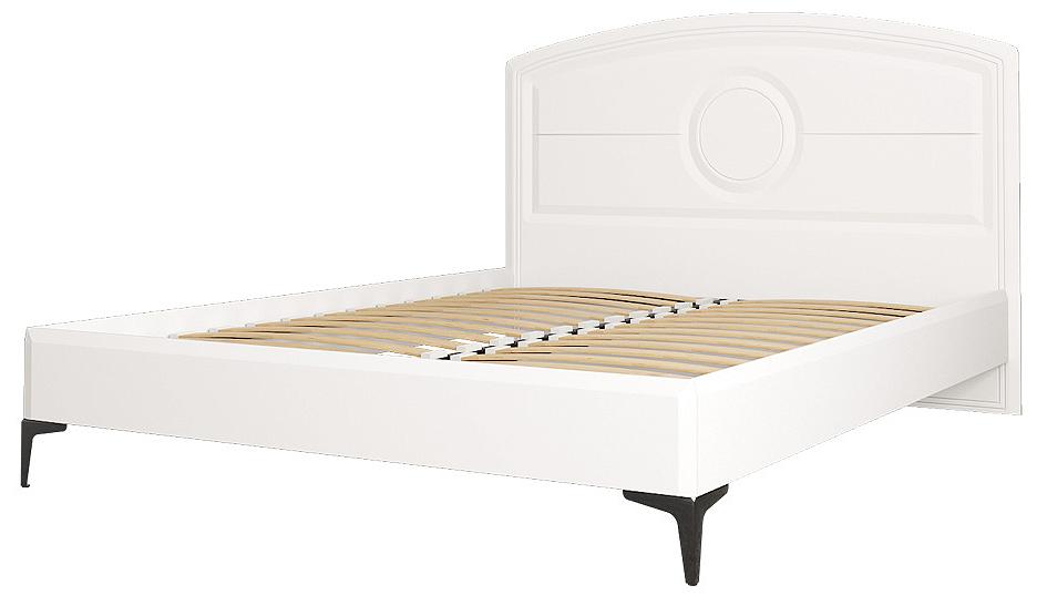Валенсия кровать 11.36.01  Белый шагрень двуспальная кровать кровать с мягким изголовьем агата белый экокожа 180х200 см