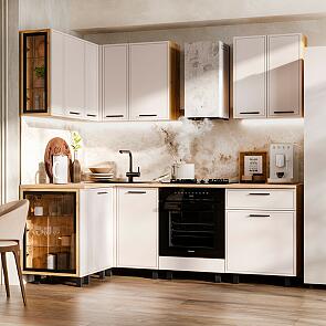Кухонный гарнитур Бьянка Кашемир/Дуб Крафт 2164x2200/1200x600 (Дуб вотан)