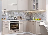 Модульный кухонный гарнитур Барселона-05 Кашемир/Белый 2140x2200/1600x600