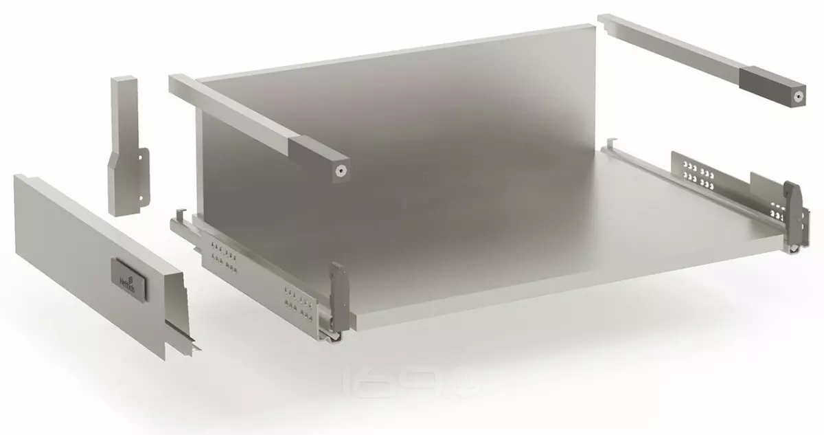 Комплект Высокого ящика Hettich InoTech 600мм направляющие частичного выдвижения