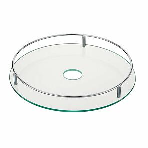Полка круглая центральная стеклянная Тип-1 Хром/Прозрачное 70*350