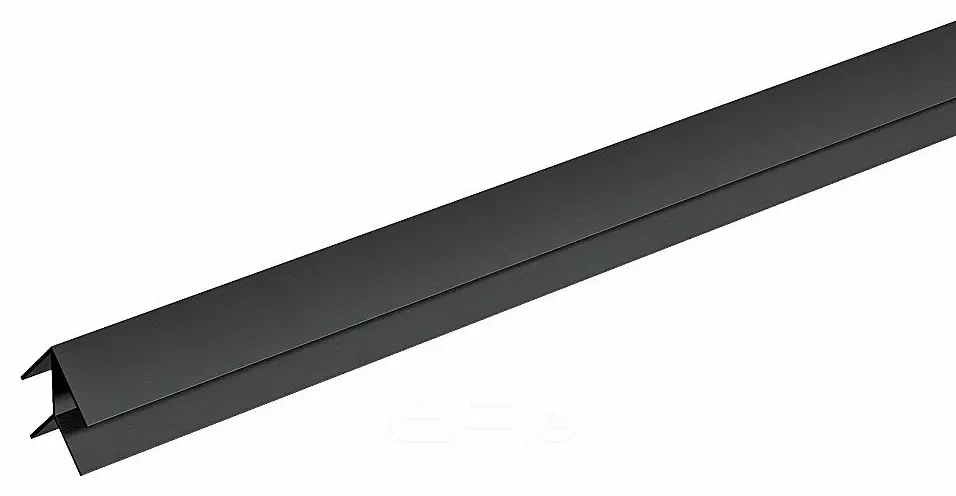 Планка для стенпанели угловая Алюминий Черная 600*4