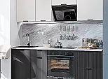 Модульный кухонный гарнитур Евро Лайн-02 Агат, Антрацит/Белый 2140x2000x600